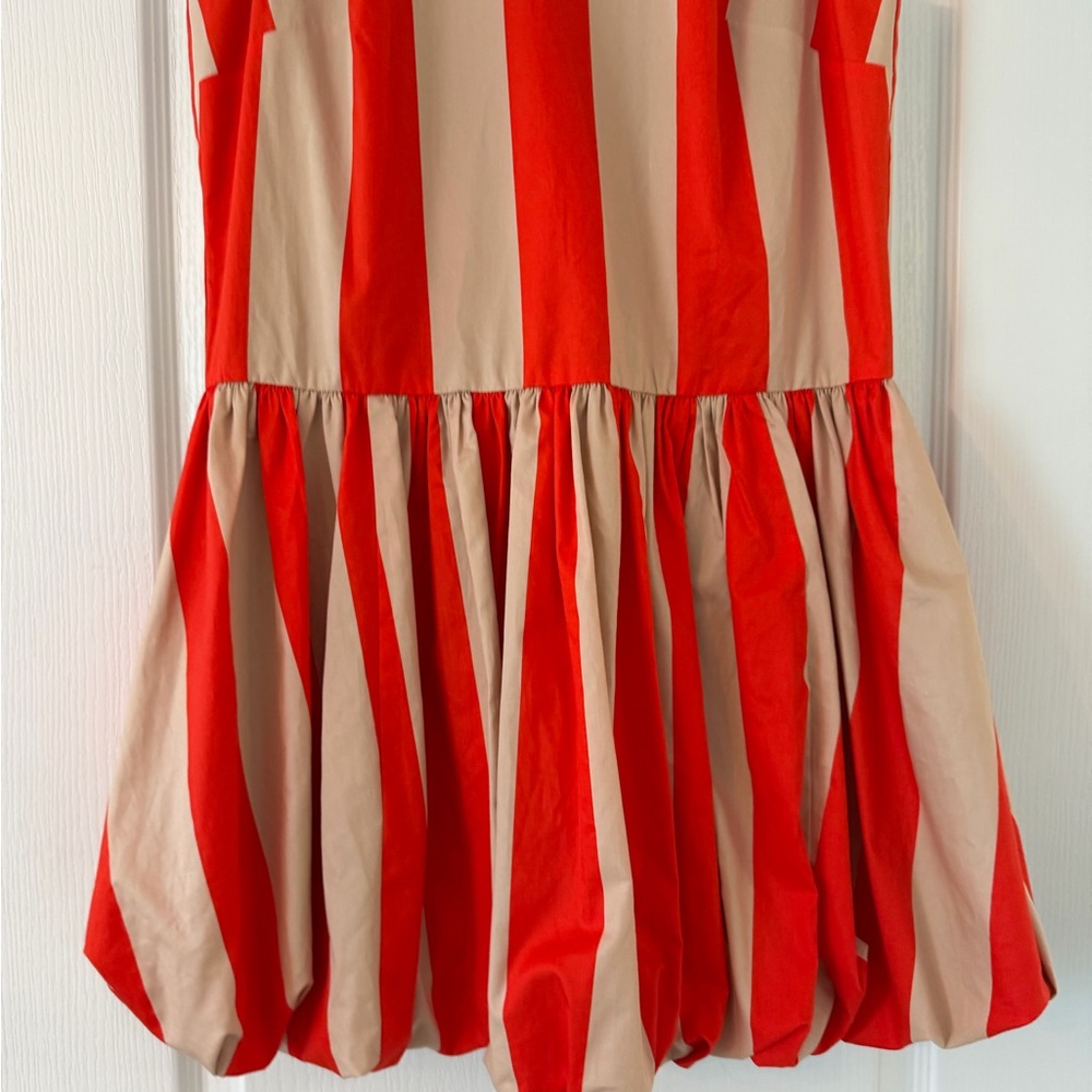 NWT Anthropologie Mare Mare Bubble Hem Mini Dress Red Cream Striped medium - Picture 5 of 10